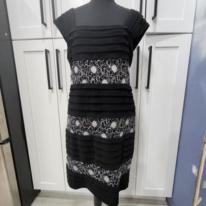 Black dress with sequin stripes